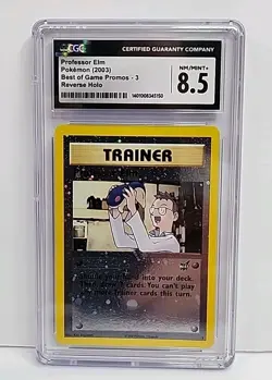 CGC 8.5 Professor Elm Best Of Game Holo Promo #3 Pokemon Card Graded WOTC - Image 2