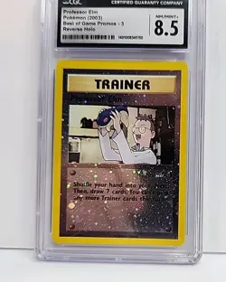 CGC 8.5 Professor Elm Best Of Game Holo Promo #3 Pokemon Card Graded WOTC - Image 4