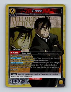 Greed FMA-1-027 2025 Union Arena Fullmetal Alchemist Foil Super Rare Card NM+ - Image 1