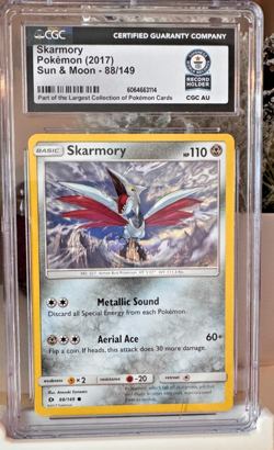 Skarmory 88/149 – CGC – Sun & Moon Base 2017 – Pokemon Card – GWR Guinness - Image 1