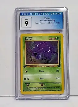 CGC 9 Zubat 1st Edition 70/82 Team Rocket 2000 Pokemon Card Graded CGC Mint - Image 1