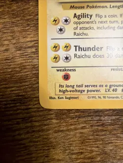 Pokemon Raichu Base Set Holo Rare 14/102 English 1999 80 MP Wizards Card - Image 2