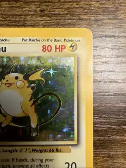 Pokemon Raichu Base Set Holo Rare 14/102 English 1999 80 MP Wizards Card - Image 4