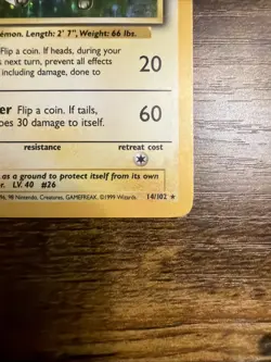 Pokemon Raichu Base Set Holo Rare 14/102 English 1999 80 MP Wizards Card - Image 5