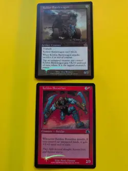 Keldon Battlewagon & Berserker MTG OLD BORDER FOIL 2 CARD. PROPHECY JUNE 2000. - Image 1