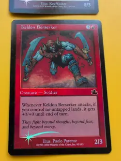 Keldon Battlewagon & Berserker MTG OLD BORDER FOIL 2 CARD. PROPHECY JUNE 2000. - Image 3