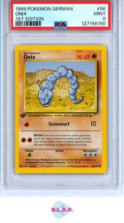 ONIX 1ST EDITION POKEMON GERMAN 1999 56 PSA 9 - Image 1