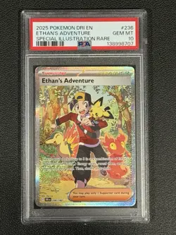 2025 POKEMON DRI EN-DESTINED RIVALS #236 ETHAN'S ADVENTURE PSA 10 - Image 1