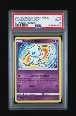 2017 POKEMON SUN & MOON SHINING LEGENDS #40 SHINING MEW-HOLO PSA 9 NEW CERT - Image 2