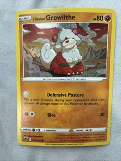 2022 Pokemon TCG Hisuian Growlithe Cosmos Holo Promo Lost Origin NM 070/189 - Image 1