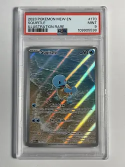 2023 POKEMON MEW EN-151 ILLUSTRATION RARE #170 SQUIRTLE PSA 9 - Image 1