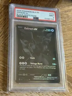 2025 POKEMON SV BLACK BOLT - BLK EN #172/086 ZEKROM EX BLACK WHITE RARE PSA 9 - Image 1