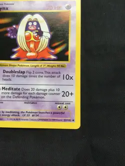 Pokemon Cards: Base Set 1st Edition Uncommon: Jynx 31/102 - Image 4