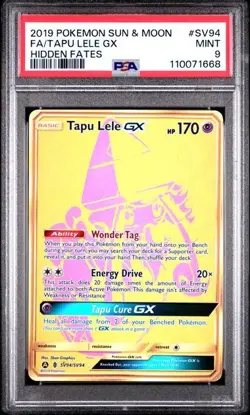 PSA 9 MINT 2019 Pokemon Hidden Fates Shiny Vault Full Art Tapu Lele GX #SV94 - Image 1
