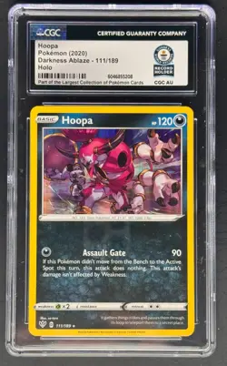 Hoopa Holo Pokemon Sword & Shield Darkness Ablaze CGC GWR Gray Brothers - Image 1