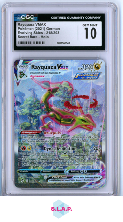 RAYQUAZA VMAX EVOLVING SKIES SECRET RARE HOLO 218/203 POKEMON CGC 10 - Image 1