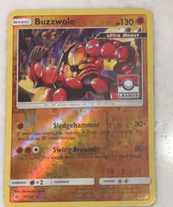 Pokemon Buzzwole 77/131 Pokemon League Promo REVERSE HOLO HP - Image 1