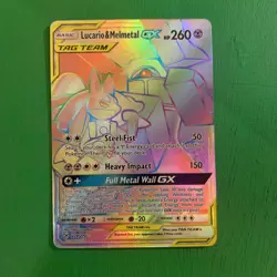Pokemon Card - Lucario & Melmetal GX Unbroken Bonds 224/214 Secret Rainbow Mint - Image 1