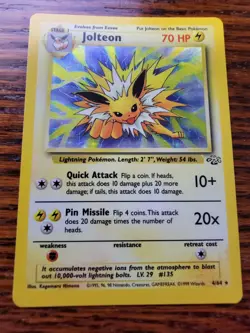 LP Pokemon TCG Jolteon Jungle 4/64 Holo Unlimited Holo Rare - Image 1
