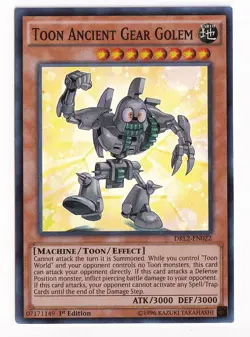 Yugioh Toon Ancient Gear Golem DRL2-EN022 Super Rare 1st Ed NM - Image 1