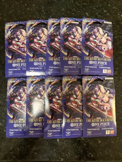 One Piece TCG: The Azure Sea's Seven Sleeved Booster OP-14 English - Lot of 10 - Image 1