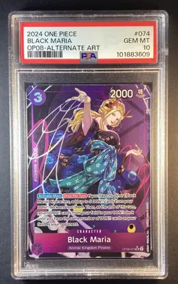 2024 ONE PIECE OP08- ALTERNATE ART #074 BLACK MARIA PSA 10 English - Image 1