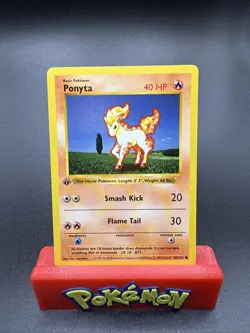 Pokemon Card - Ponyta Base Set (Shadowless) 60/102 Common 1st Edition LP - Image 1