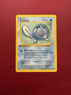 Poliwag 59/102 Shadowless 1st Edition Base Set Pokemon Card LP - Image 1