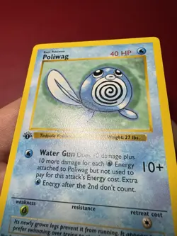 Poliwag 59/102 Shadowless 1st Edition Base Set Pokemon Card LP - Image 5