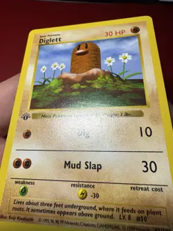 Diglett 47/102 Shadowless 1st Edition Base Set Pokemon Card LP - Image 5