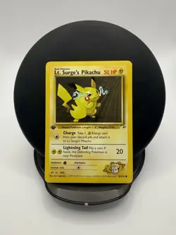Lt. Surge's Pikachu 81/132 Gym Heroes 1st Edition Pokemon Card MP - Image 1