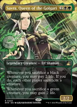 1x Savra, Queen of the Golgari - Extended Art NM Eng MTG - Ravnica Remastered - Image 1