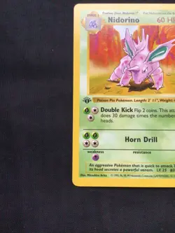 Pokemon Cards: Base Set 1st Edition Uncommon: Nidorino 37/102 - Image 5