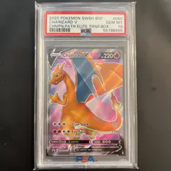 2020 Pokemon SWSH BSP Charizard V #50 Champions Path ETB Promo PSA 10 GEM MT - Image 1