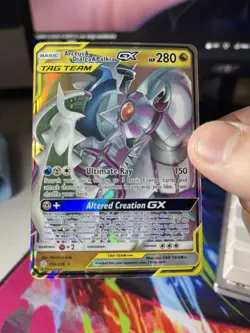 Pokemon TCG Arceus & Dialga & Palkia GX 156/236 Cosmic Eclipse MP - Image 1