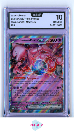 TEAM ROCKETS MEWTU EX POKEMON 2025 205 SCARLET & VIOLET PROMOS AOG 10 - Image 1