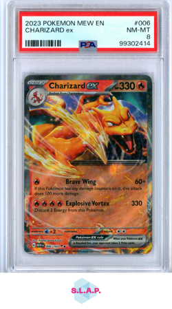 CHARIZARD EX POKEMON 6 2023 151 EX ENGLISCH PSA 8 - Image 1
