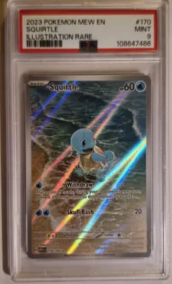 Pokemon Scarlet & Violet 151 Squirtle #170 Illustration Rare PSA 9 Mint - Image 1