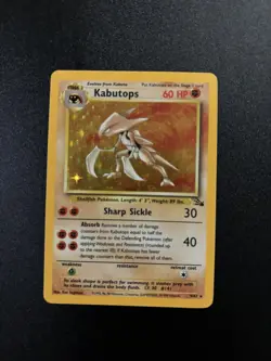 Pokemon TCG Kabutops Fossil Holo Unlimited Holo Rare AND Hitmonlee - Image 1
