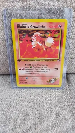 Pokemon TCG Blaine's Growlithe 1st Edition Gym Heroes 62/132 Near Mint WOTC - Image 5