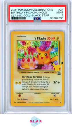 _'S PIKACHU POKEMON 24 2021 CELEBRATIONS HOLO ENGLISCH PSA 9 - Image 1