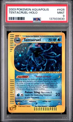 2003 POKEMON AQUAPOLIS #H26 TENTACRUEL-HOLO PSA 9 - Image 1