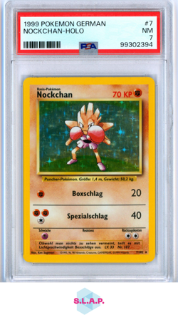 NOCKCHAN POKEMON 7 1999 BASE SET HOLO DEUTSCH PSA 7 - Image 1