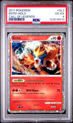 PSA 4 2011 Pokemon Call of Legends SHINY Entei Holo Foil Rare SL3 - Image 1