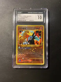 Pokemon Entei – Neo Premium File 2 – Reverse Holo – CGC 10 (PSA 10 Quality) - Image 1