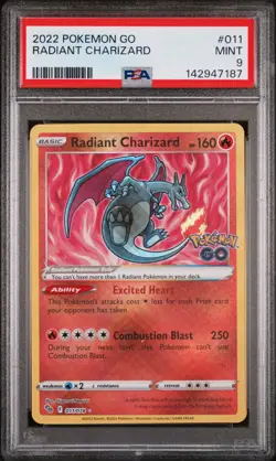2022 POKEMON GO #011 RADIANT CHARIZARD PSA 9 - Image 1
