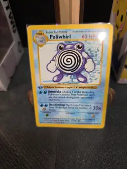 Pokemon TCG Poliwhirl Base Set 38/102 Regular 1st Edition Uncommon LP - Image 1