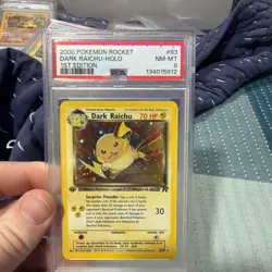 Pokemon TCG first edition Dark Raichu Holo PSA 8 W/Swirl 🌀 - Image 1