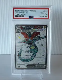 2024 POKEMON TWM EN-TWILIGHT MASQUERADE ULTRA RARE #200 DRAGAPULT EX PSA 10 GM - Image 1