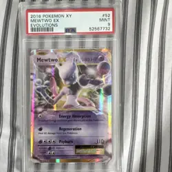 Pokemon Mewtwo EX 52/108 Evolutions Holo Rare EX PSA 9 English 2016 - Image 1